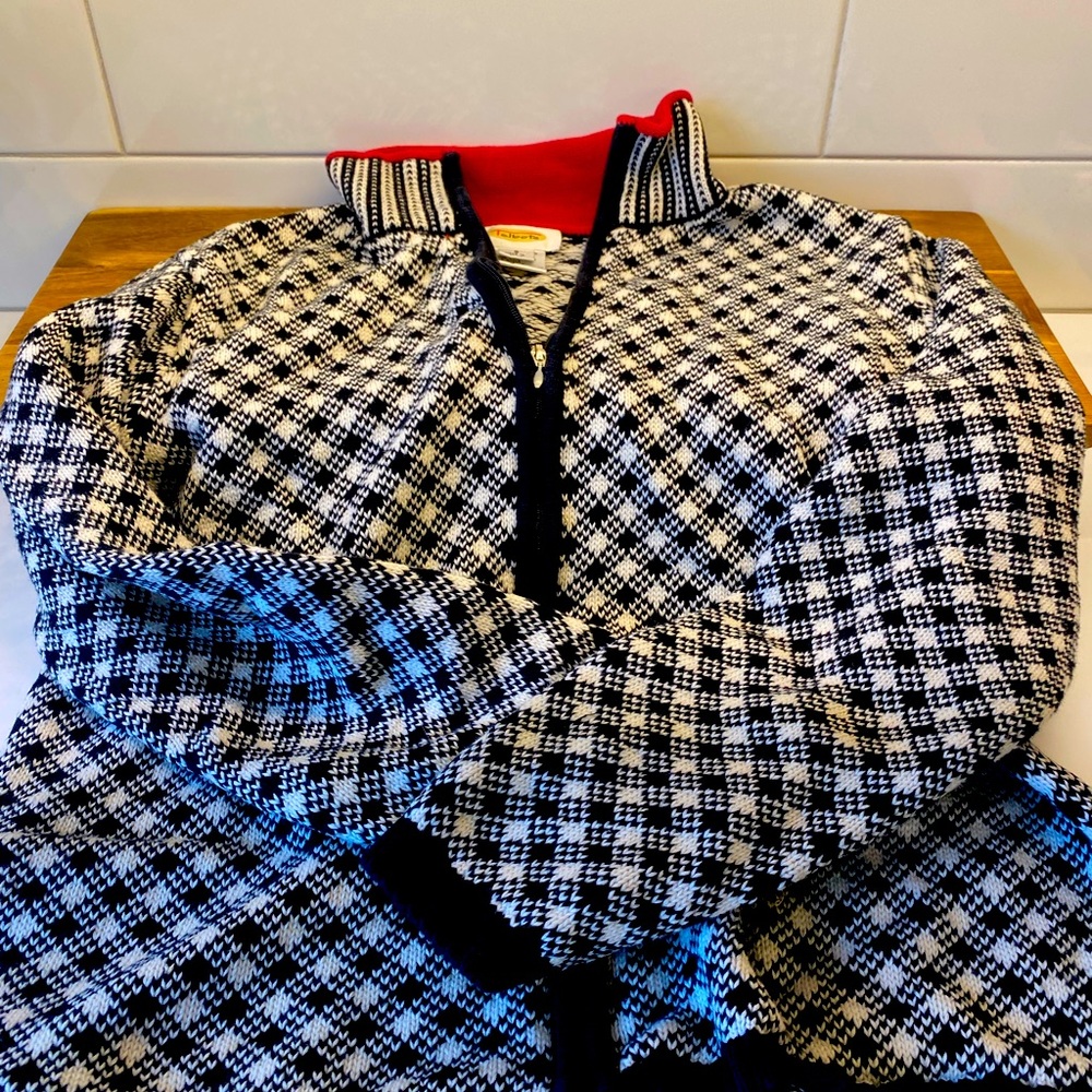 Womens talbots 100% cotton zip sweater